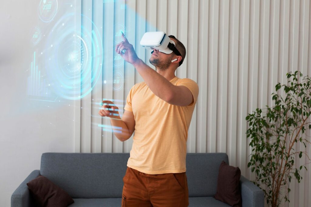 Man wearing vr glasses